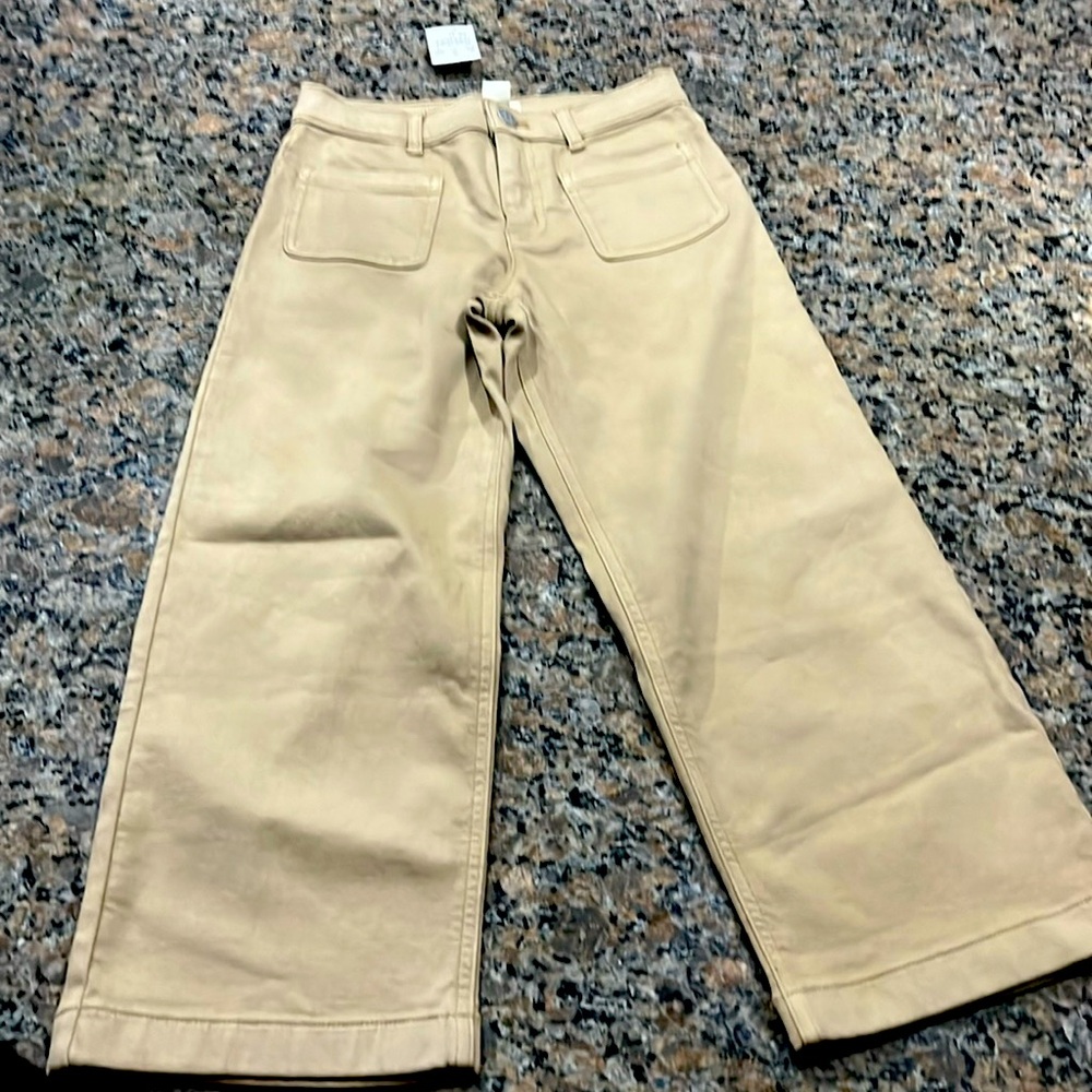 Crewcuts Khaki Wide Leg Pants Size 8 Brand New With Tags